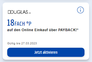 [Payback/Douglas] Douglas 18倍Payback积分