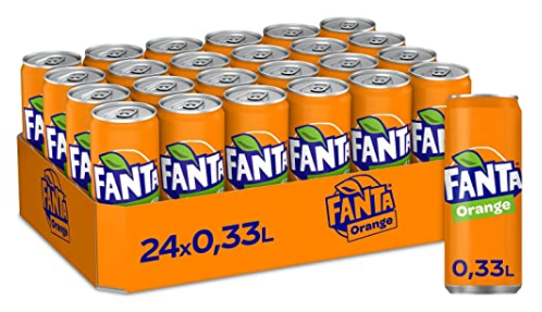 [Amazon Sparabo] Fanta Orange - 带有经典橙味的果味浓郁柠檬水 - 一次性罐装清爽软饮料（24 x 330 毫升），售价 11.83 欧元（5.83 欧元 + 6 欧元瓶子押金）