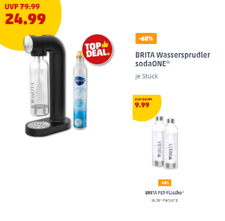 [Penny] Brita 碧然德 sodaONE 家用气泡水机苏打水机可乐汽水机， 仅需24.99欧